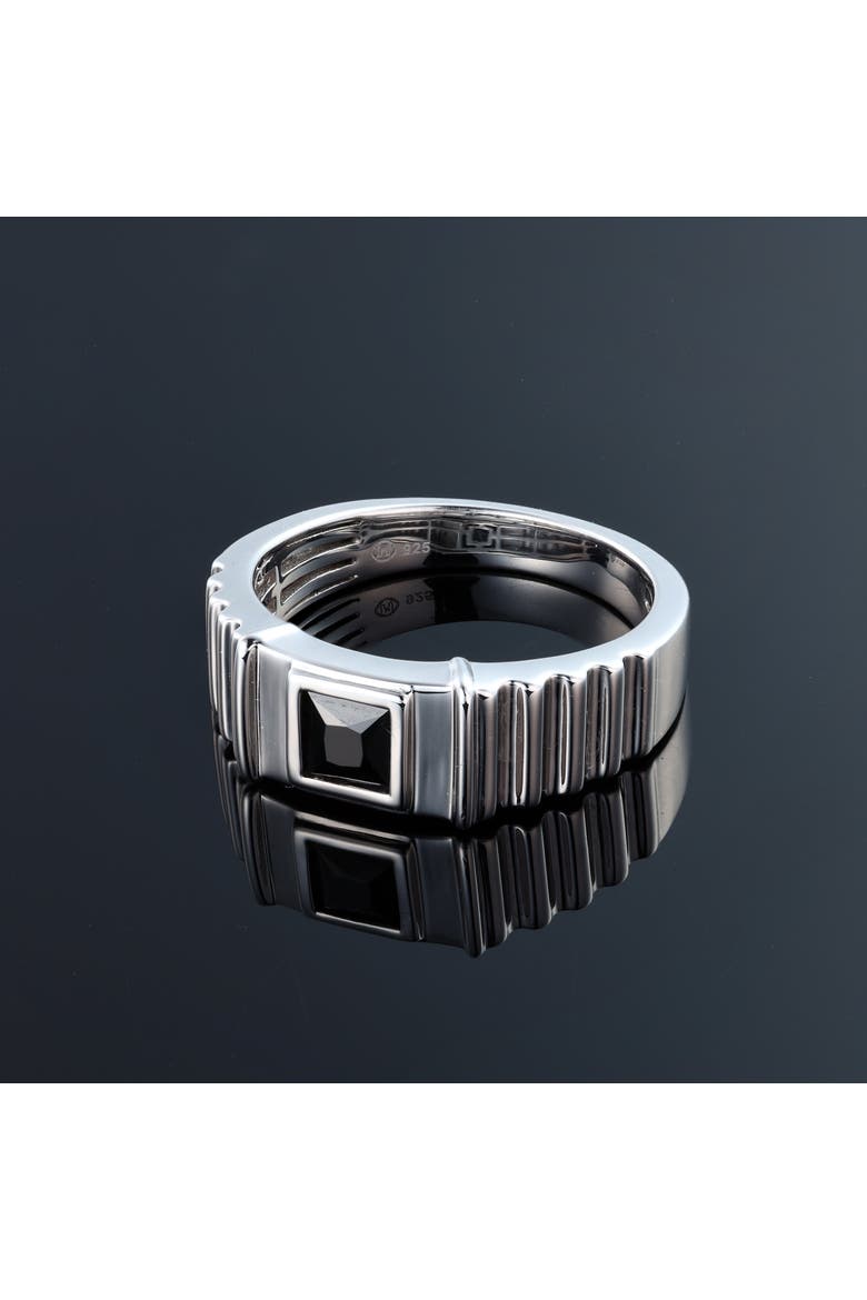 Arashi 0.7CT Princess Cut Black Spinel Ring 925 Silver, Alternate, color, Sterling Silver