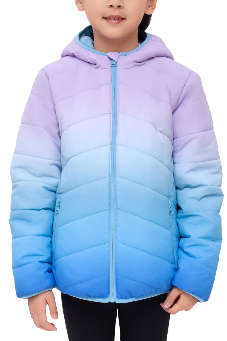 Kids' Reversible Soft Fleece Jacket, Main, color, Ombre lilac blue