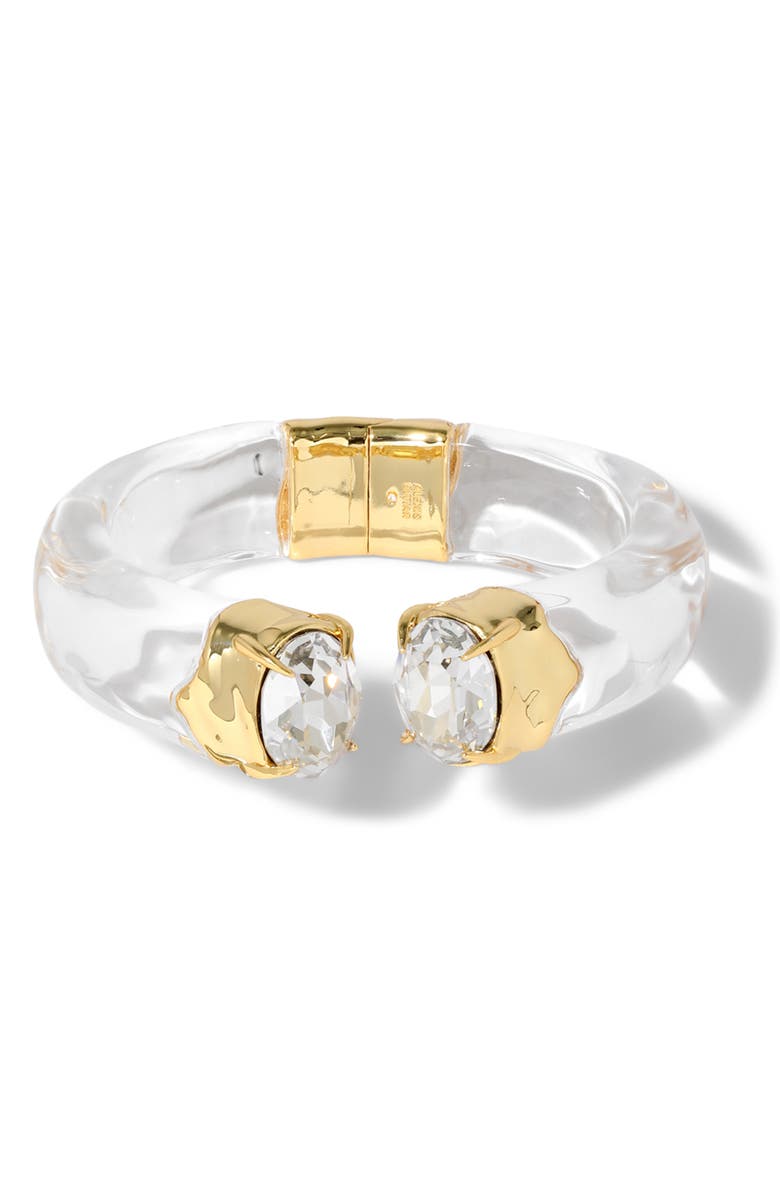 Alexis Bittar Bonbon Crystal Lucite<sup>®</sup> Hinged Bracelet, Main, color, Gold