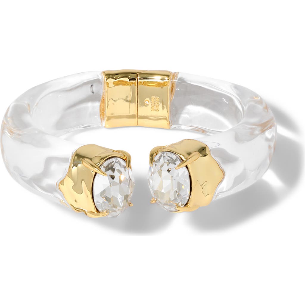 Alexis Bittar Bonbon Crystal Lucite® Hinged Bracelet In Gold
