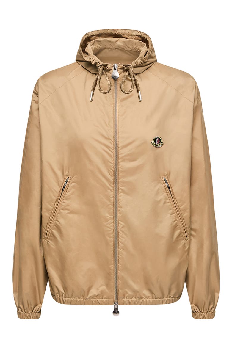 Water Repellent Hooded Windbreaker Jacket, Main, color, BEIGE