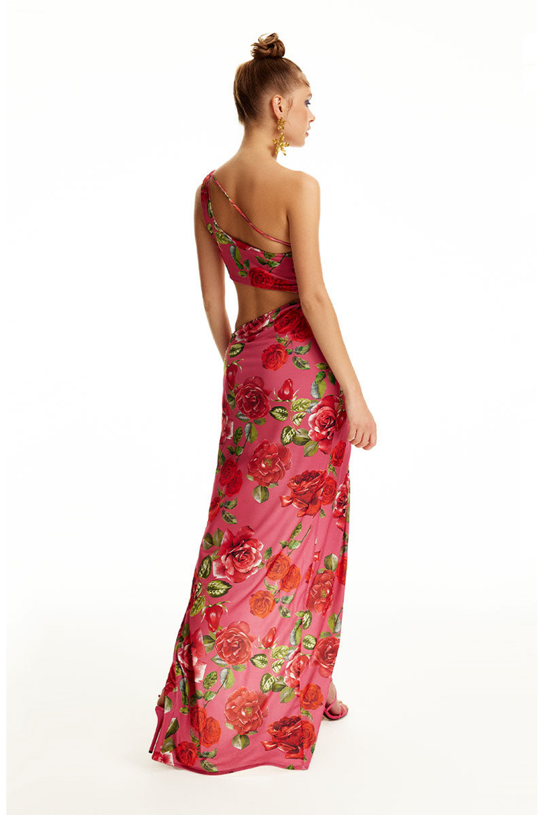 FLAME DRESS, Alternate, color, Printed Fuchsia