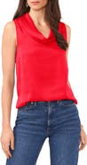 Vince Camuto Hammered Satin Sleeveless Cowl Neck Top