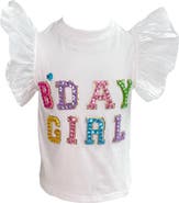 Lola + The Boys Birthday Girl Gem Ruffle Shirt
