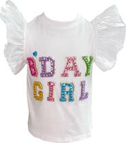 Lola + The Boys Birthday Girl Gem Ruffle Shirt