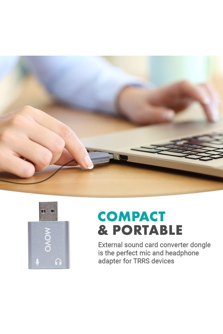 USB-AC1 TRRS Mic. to USB 2.0 Sound Card Adapter, Alternate, color, Black
