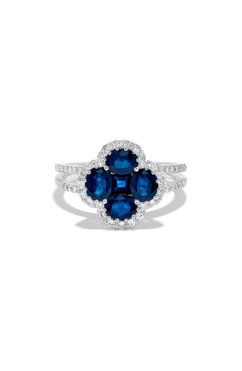H.J. Namdar Stone & Diamond Clover Ring - 0.4ct., Alternate, color, White Gold/Blue
