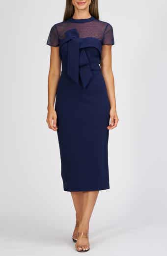 JS Collections Roselle Bow Detail Cocktail Midi Dress