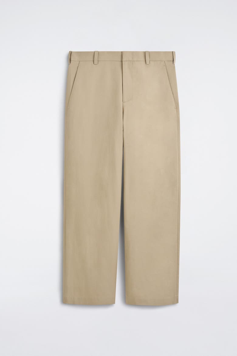 Cotton Relaxed-fit Wide-leg Pants, Alternate, color, BEIGE