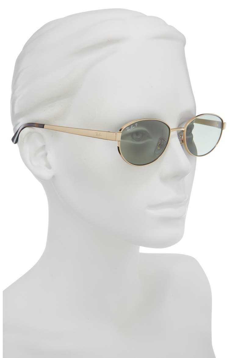 55mm Polarized Oval Sunglasses, Alternate, color, ARISTA / DARK GREEN POLAR