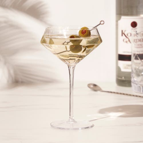 Viski Seneca Crystal Diamond Martini Glasses Set Of 2 In Clear