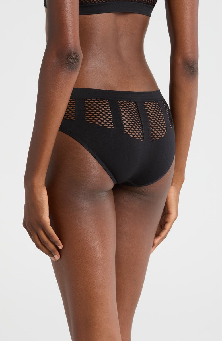 Hauty Shadow Play Fishnet Panties, Alternate, color, Black