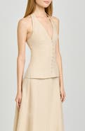WAYF x Hannah Lovey Porter Capri Halter Neck Linen Blend Top