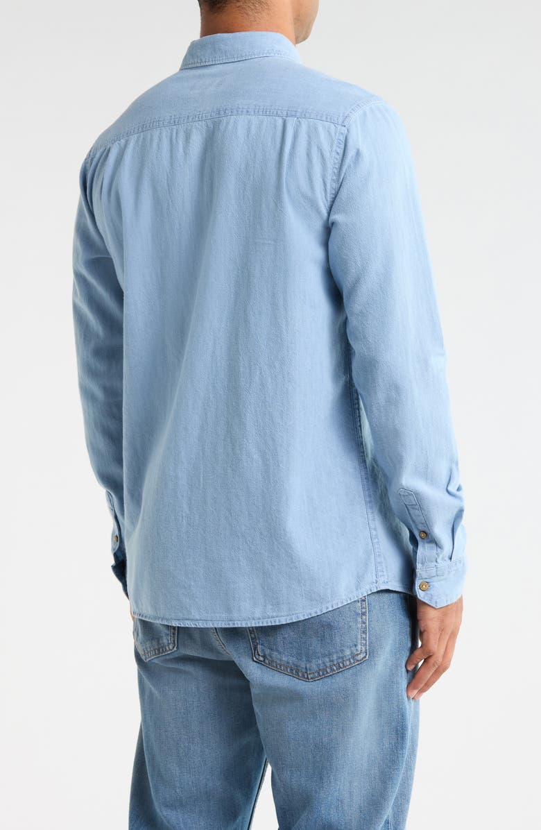 Roark Scholar Organic Cotton Chambray Button-Down Shirt, Alternate, color, Bleached