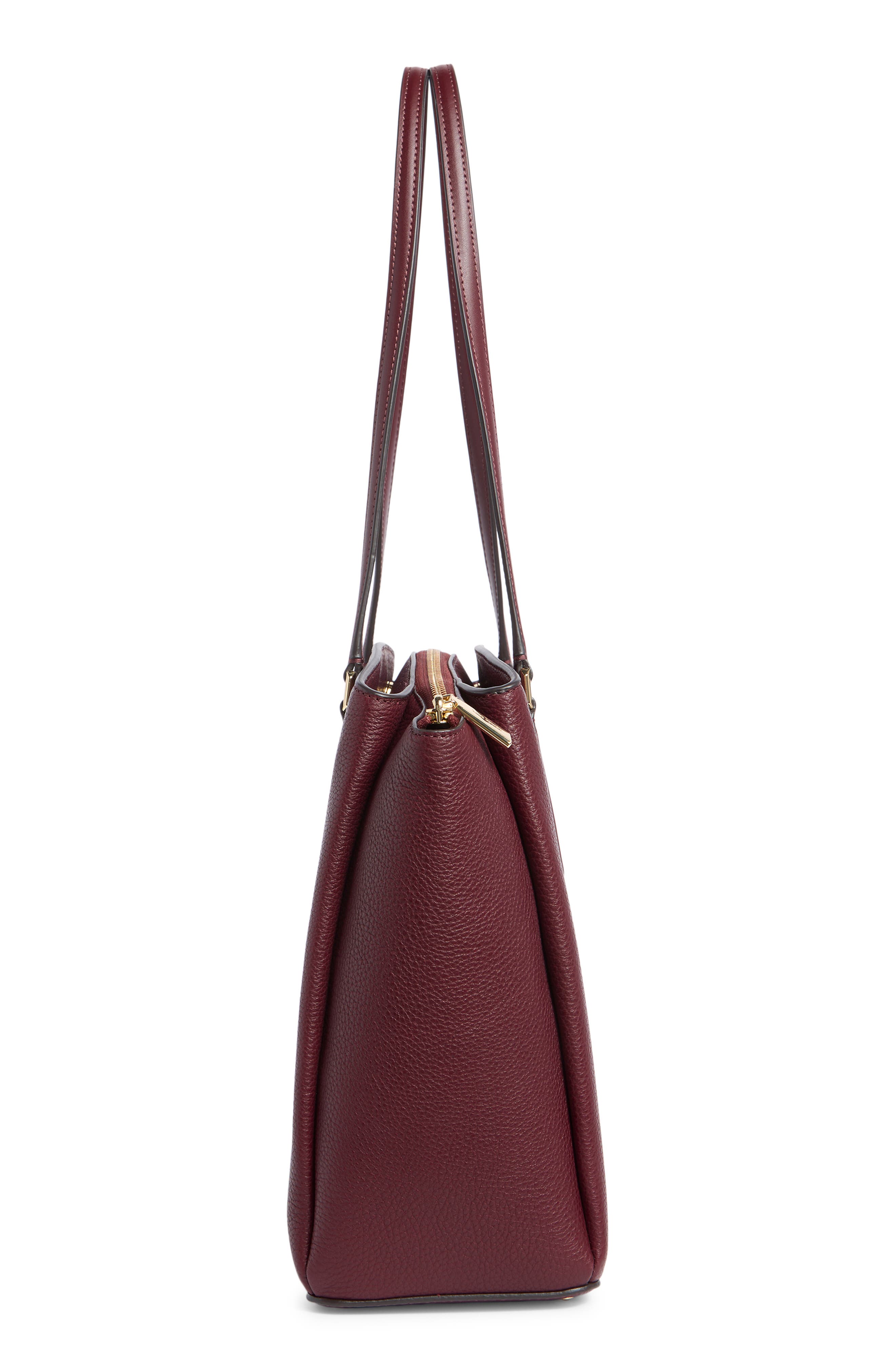 monet large triple compartment tote bag, Alternate, color, DARK MERLOT