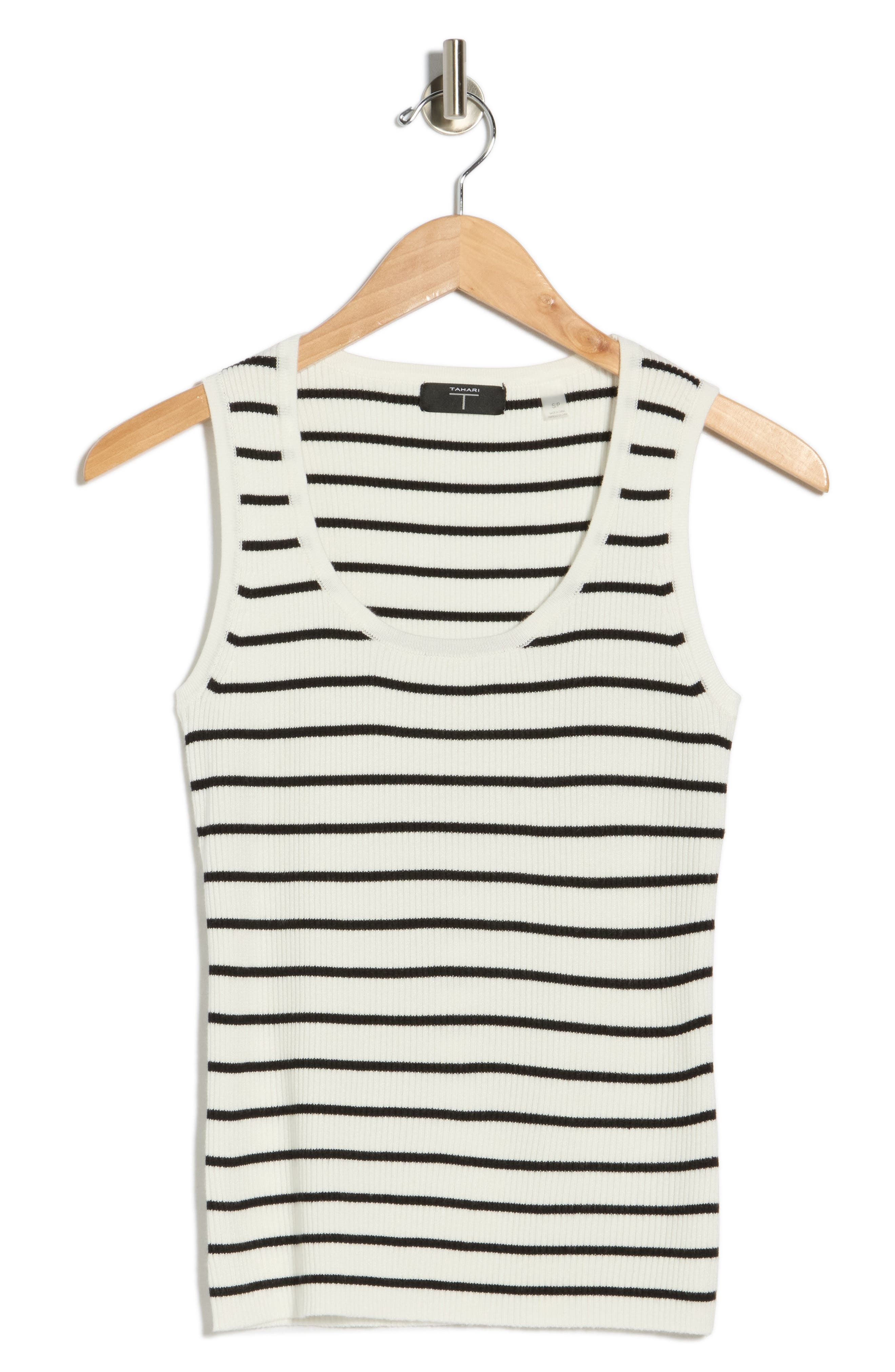 T Tahari Stripe Scoop Neck Tank