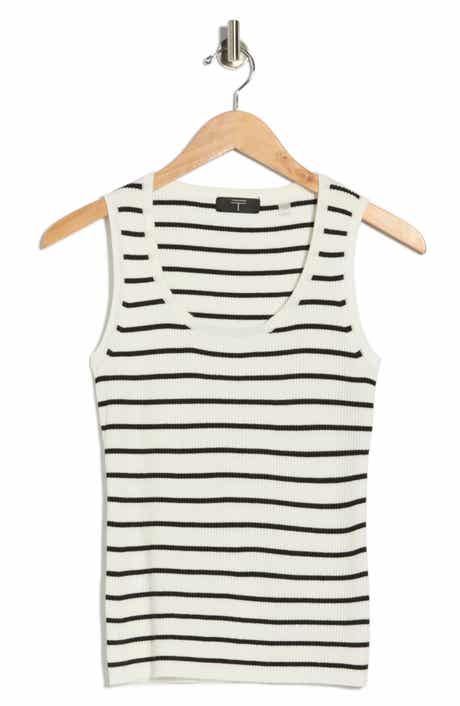 T Tahari Stripe Scoop Neck Tank