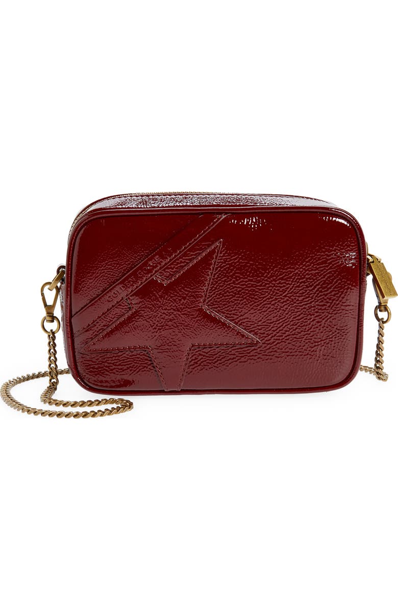 Golden Goose Mini Star Leather Crossbody Camera Bag, Main, color, Bordeaux