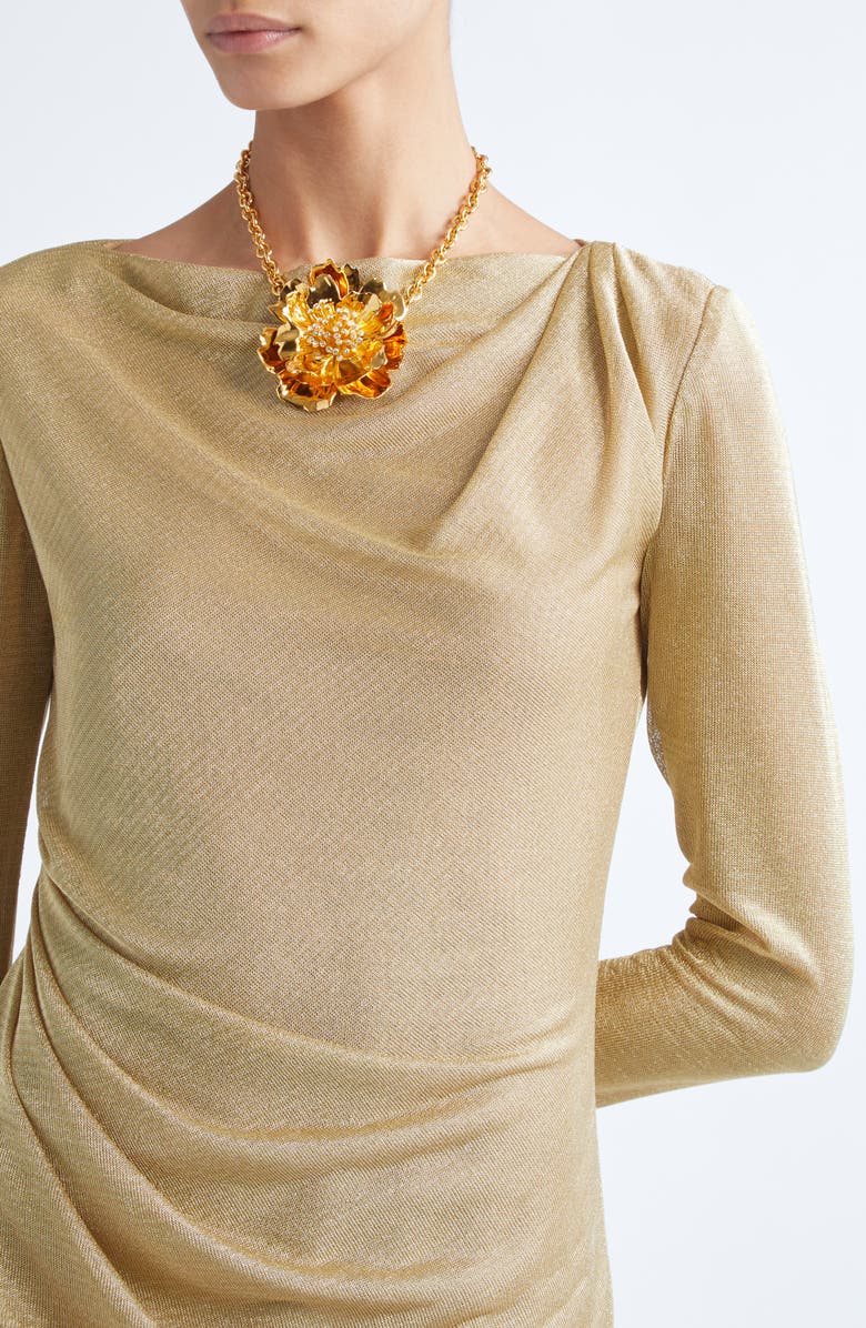 Oscar de la Renta Peony Necklace, Alternate, color,