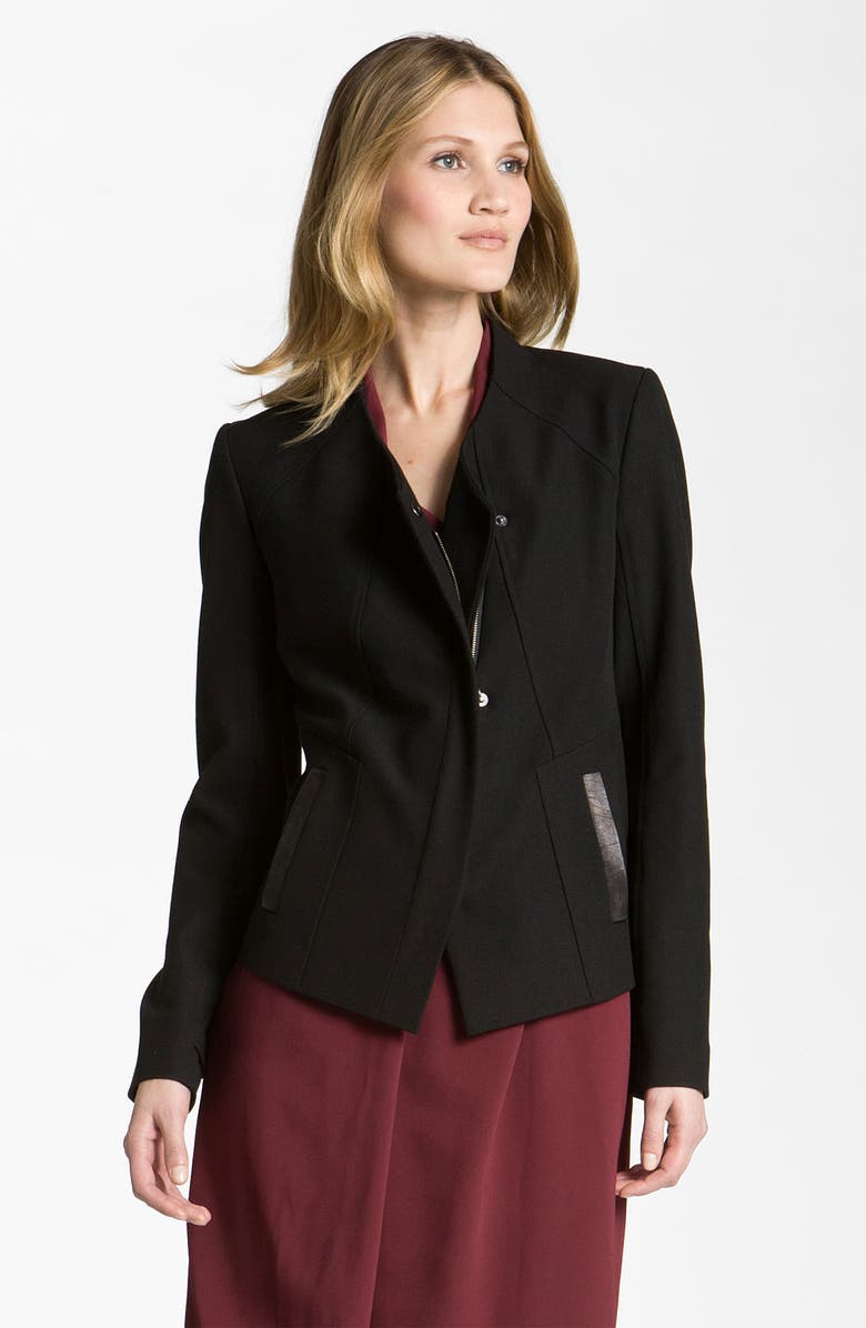 Nordstrom Collection 'Gauze' Leather Trim Jacket, Main, color, 