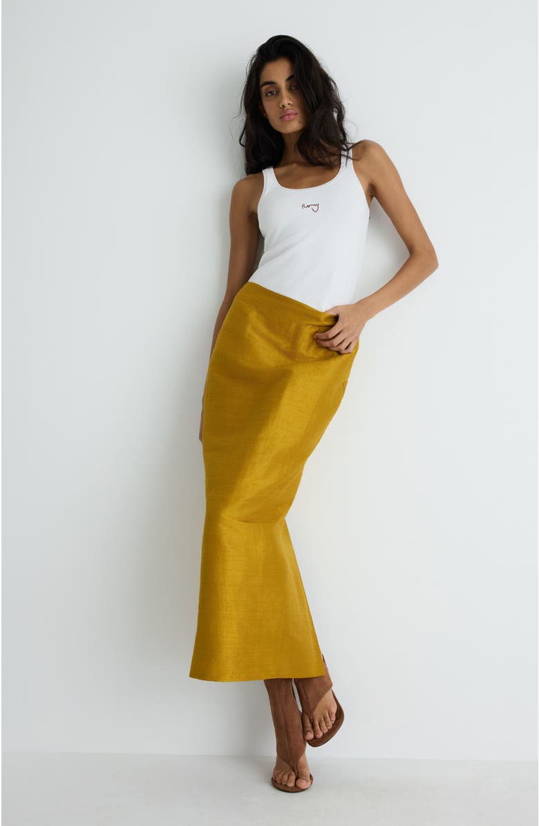 Romy Veda Skirt, Alternate, color, Gold Gleam