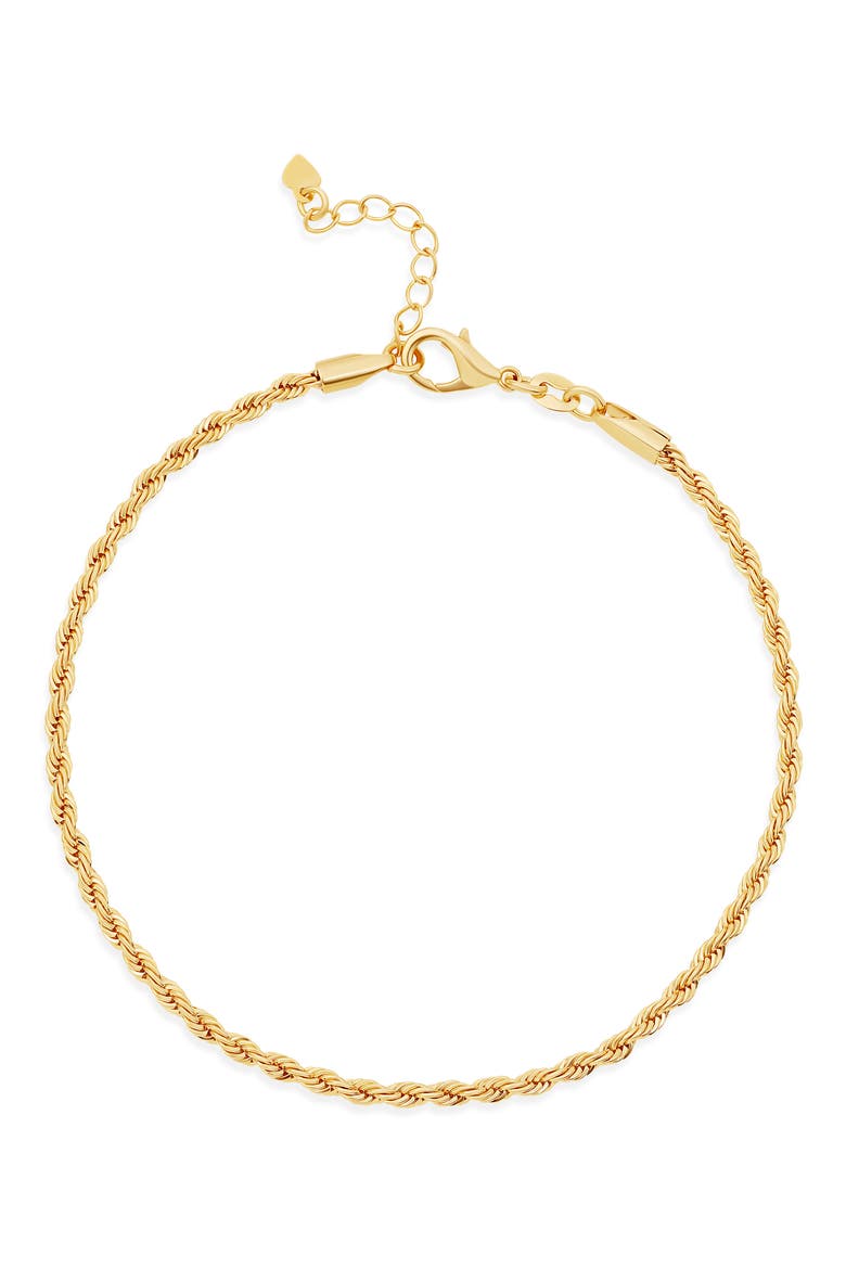 Thin Chain Anklet, Main, color, GOLD