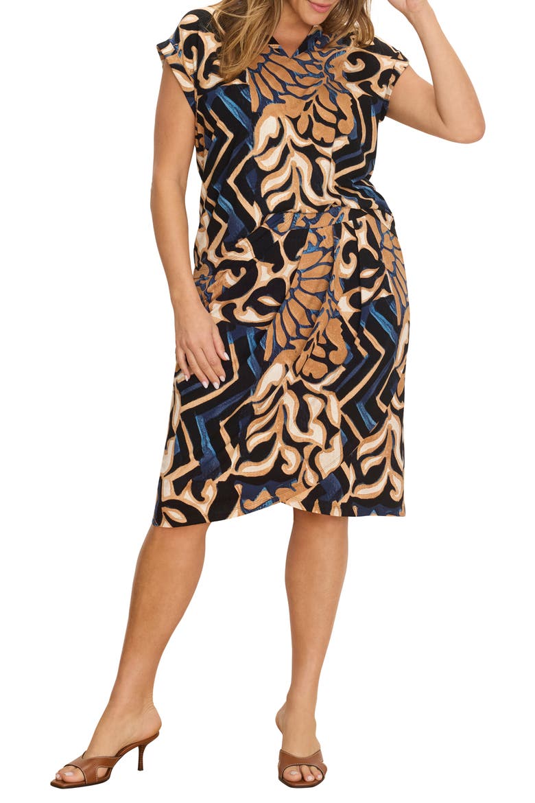 Deco Blooms Cap Sleeve Tee, Alternate, color, BLUE MULTI
