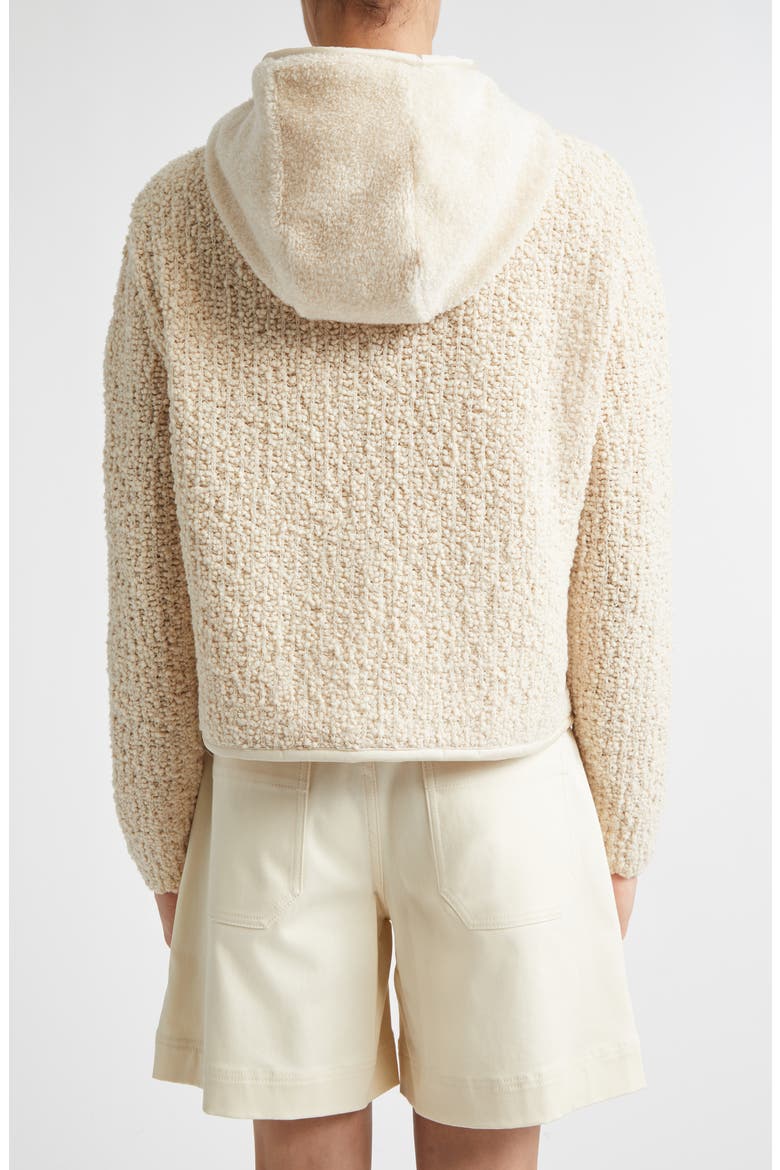 Hooded Mixed Media Cardigan, Alternate, color, IVORY/ WHITE