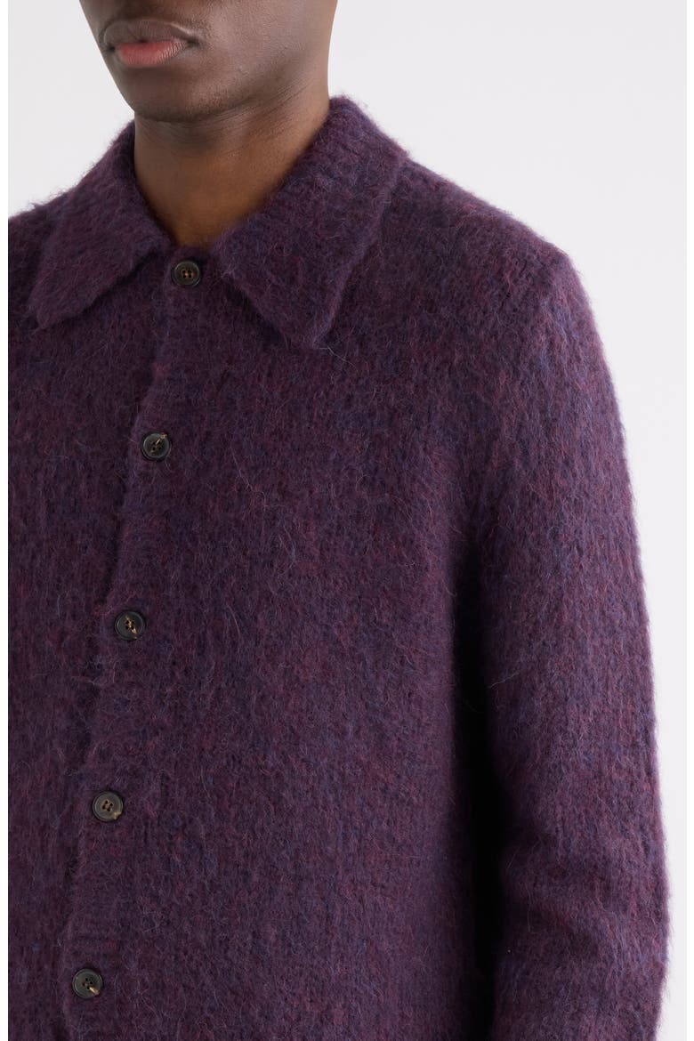 Mora Alpaca Blend Cardigan, Alternate, color, PURPLE