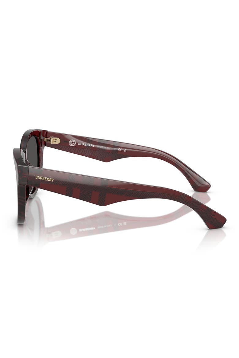 54mm Round Sunglasses, Alternate, color, MATTE RED