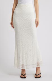 Open Edit Sheer Lace Maxi Skirt
