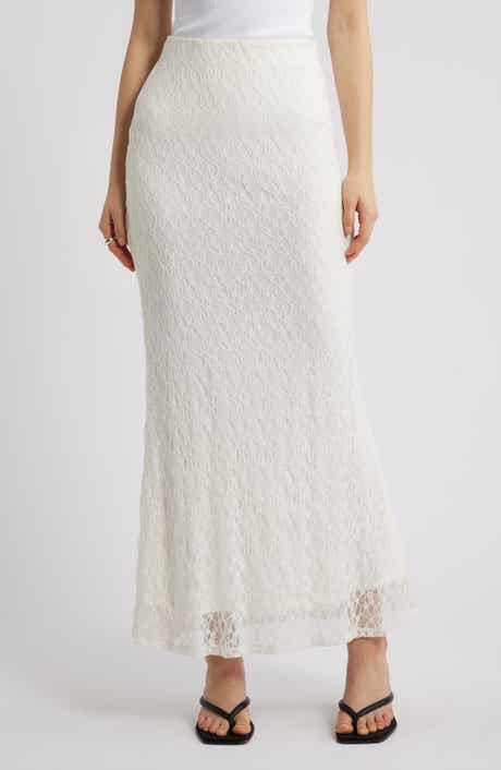 Open Edit Sheer Lace Maxi Skirt