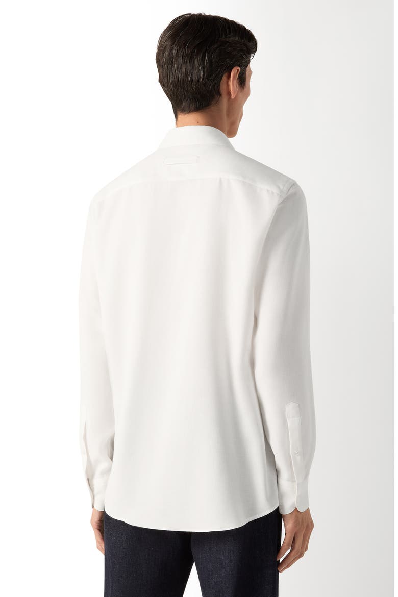 Cashco Cashmere & Cotton Button-Up Shirt, Alternate, color, WHITE
