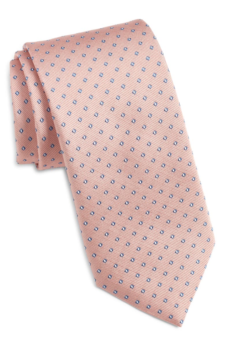 BOSS Micropattern Silk Blend Tie, Main, color, 