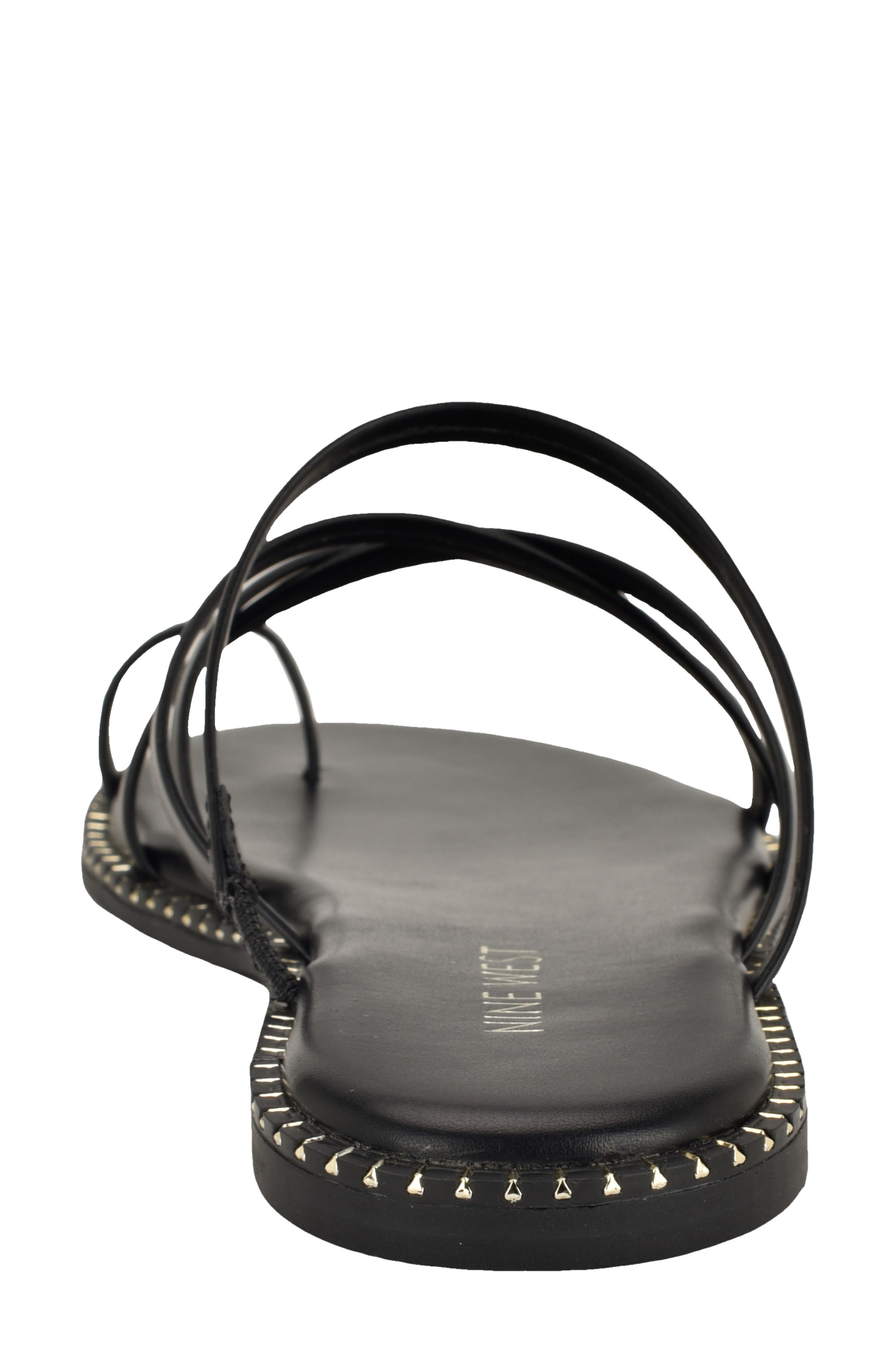 Nine West Digen Toe Loop Sandal, Alternate, color, Black