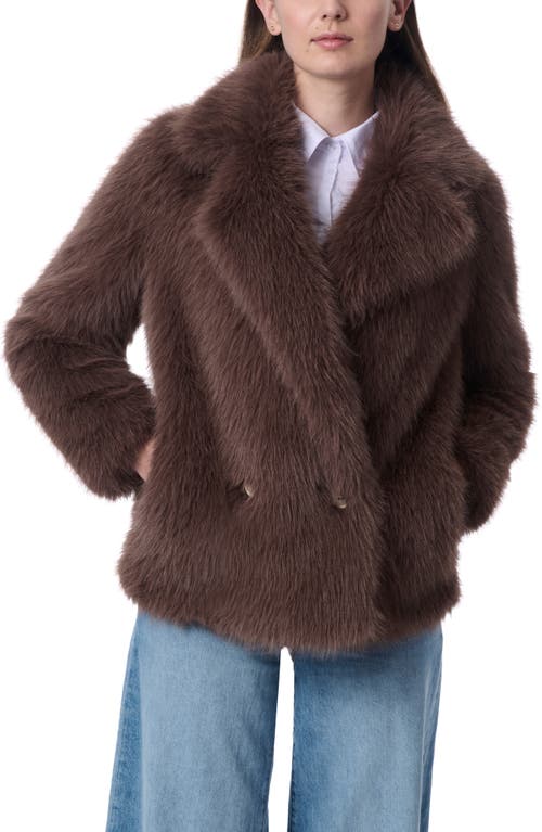 Shop Bernardo Fuzzy Faux Fur Jacket In Taupe