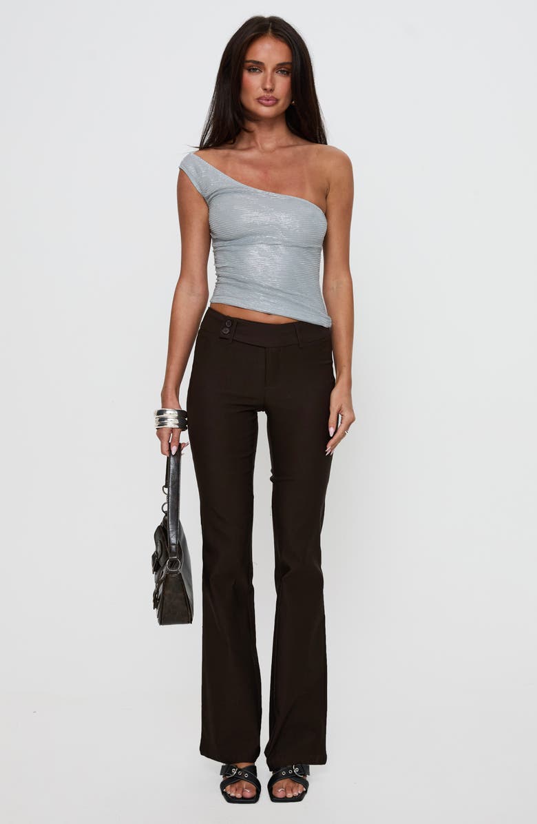 Princess Polly Kinkirk Low Rise Flare Pants, Alternate, color, Chocolate