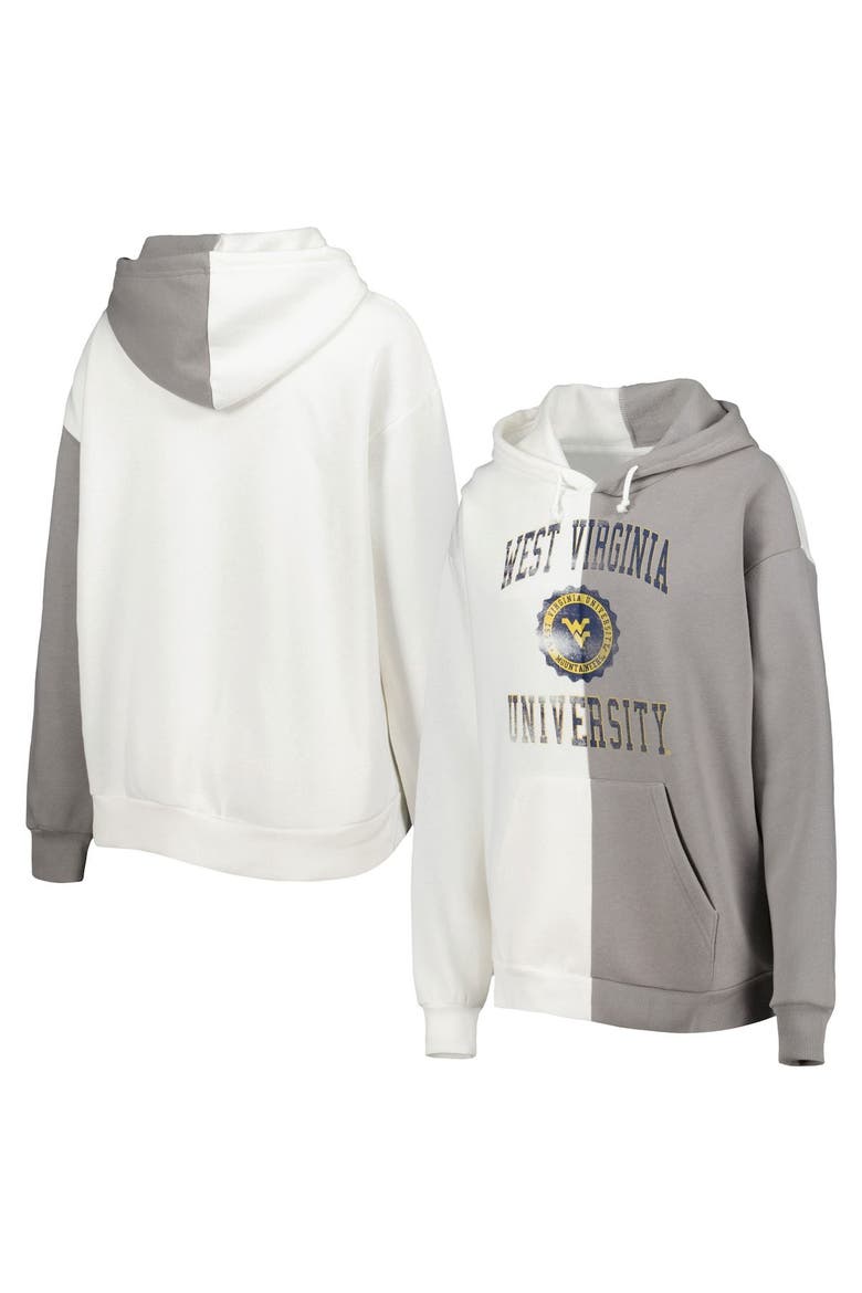 Women's Gameday Couture Gray/White West Virginia Mountaineers Split Pullover Hoodie, Main, color, White