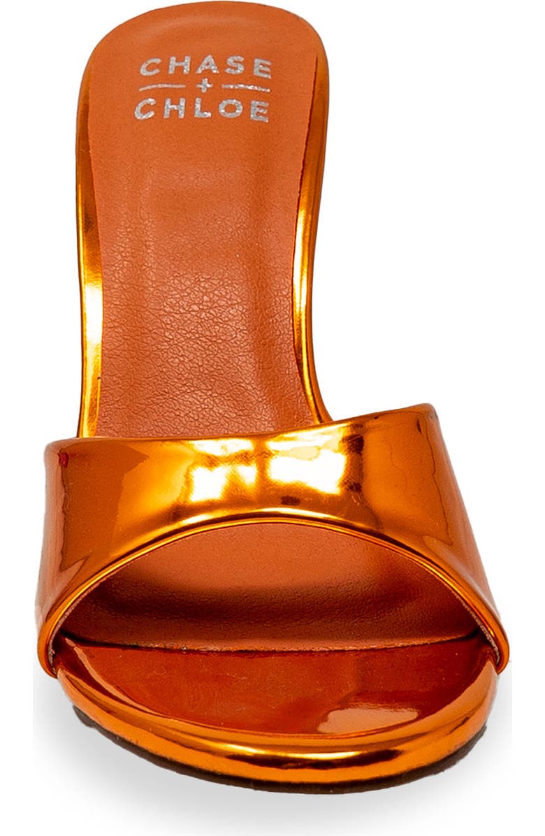 CHASE AND CHLOE Slide Stiletto Sandal, Alternate, color, Orange Mirror
