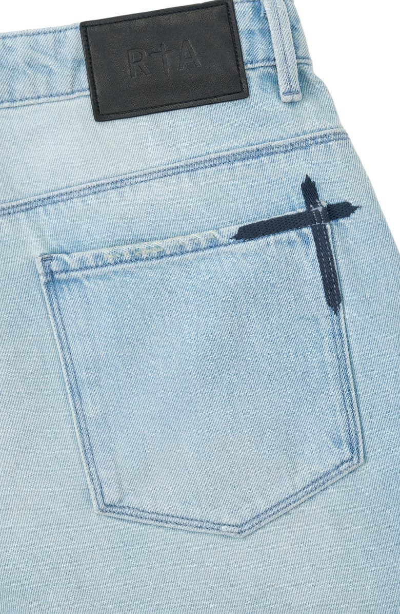 RtA Gustavo Oversize Denim Bermuda Shorts, Alternate, color, Soft Horizon Cursive