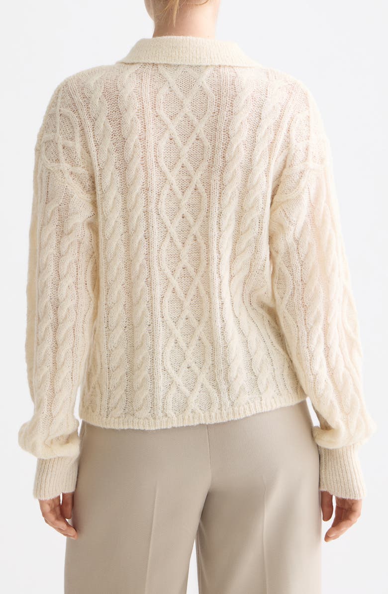 Scotch 
Soda Cable Knit Polo Sweater, Alternate, color, Eggnog