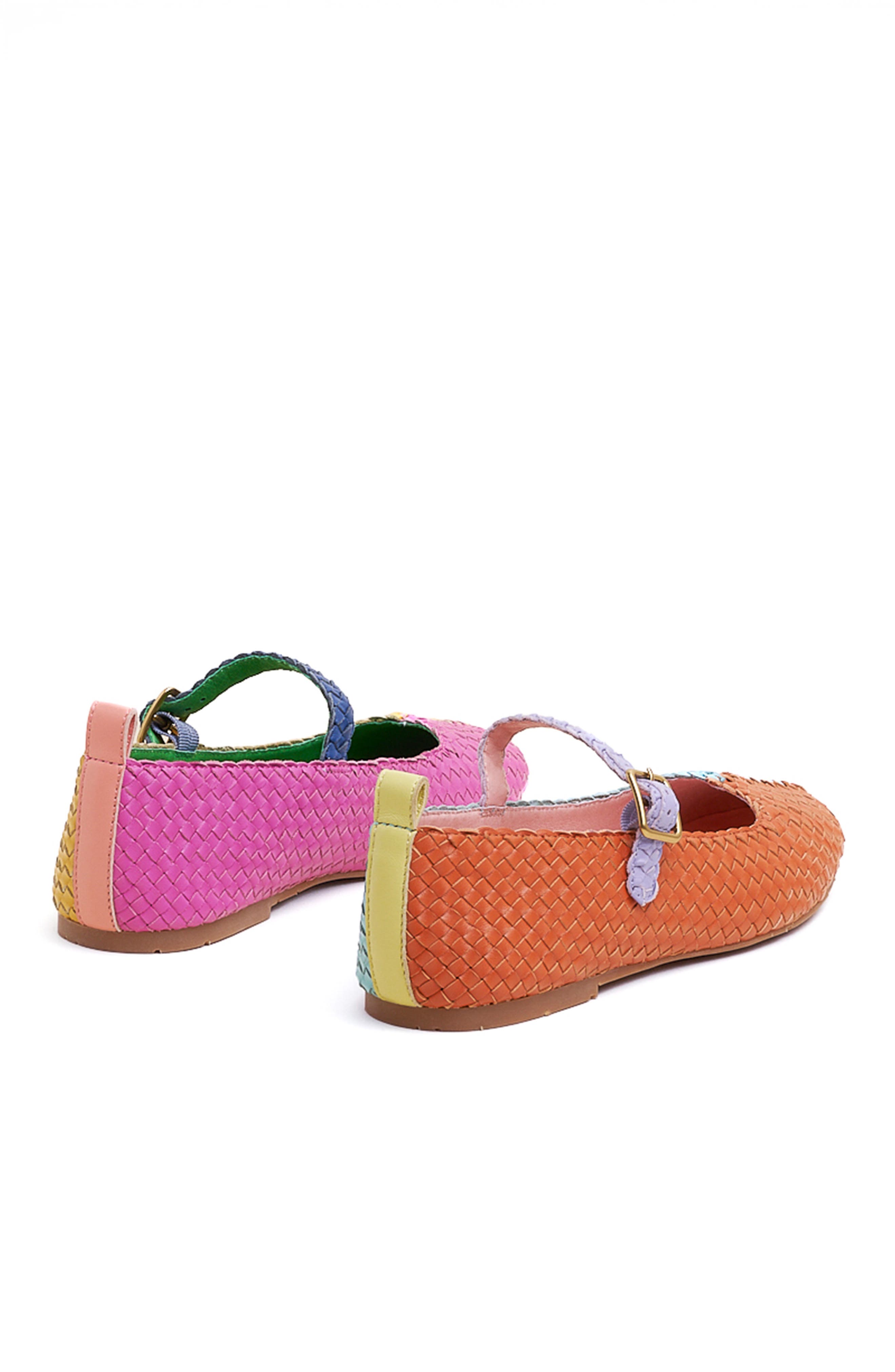 Charlotte Stone Raleigh Mismatch Woven Mary Jane Flat, Alternate, color, Kortman