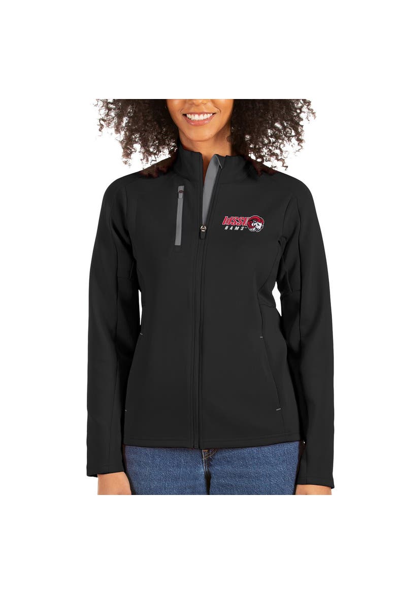 Women's Antigua Black/Charcoal Winston-Salem State Rams Generation Full-Zip Jacket, Main, color, Black