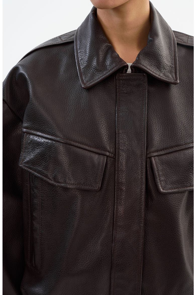 TREVANNA | Leather Bomber Jacket, Alternate, color, Oxblood