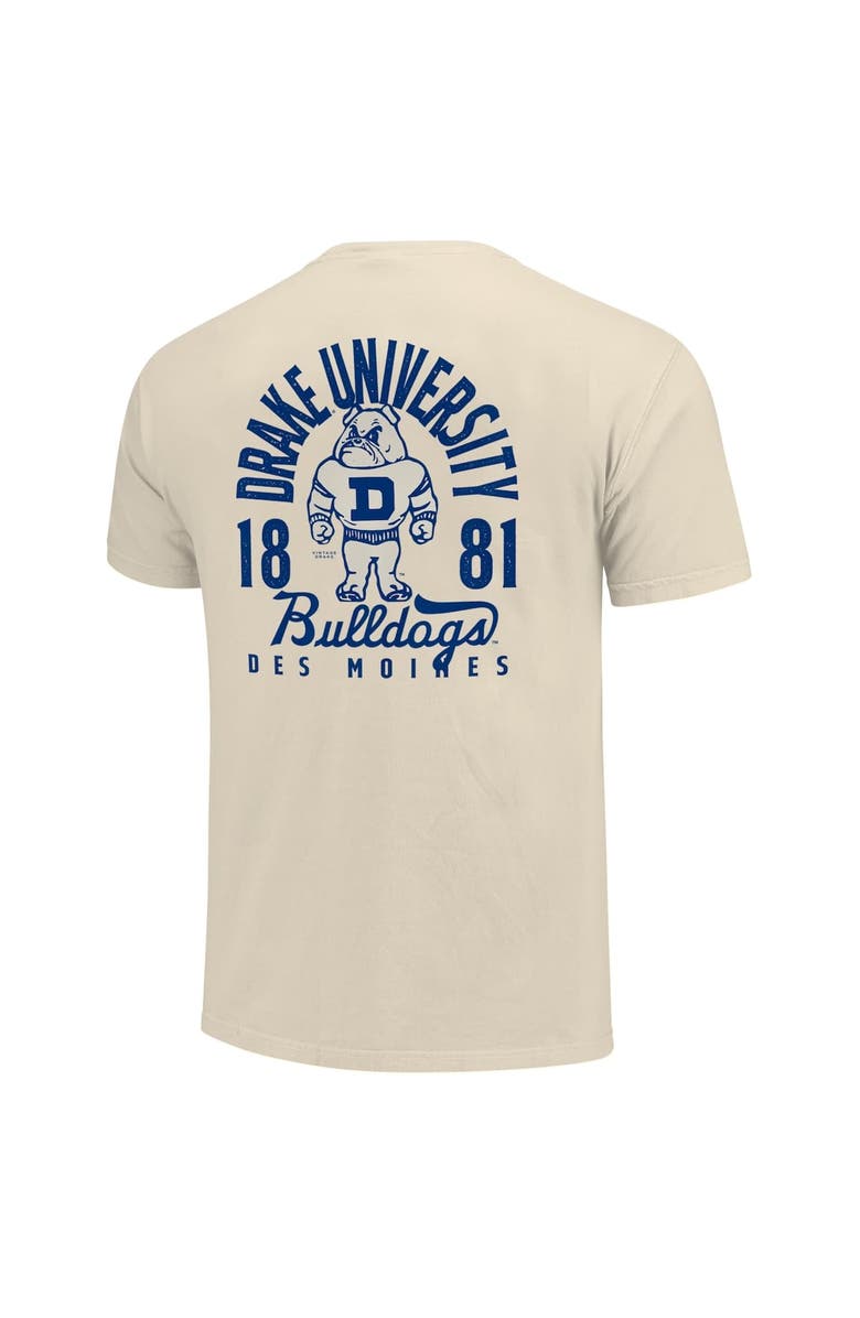 IMAGE ONE Men's Cream Drake Bulldogs Comfort Colors Mascot Overlay T-Shirt, Alternate, color, 