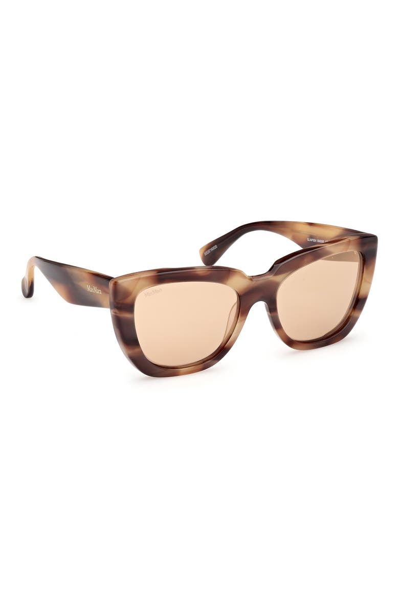 Glimpse4 54mm Polarized Cat Eye Sunglasses, Alternate, color, BROWN / BROWN MIRROR
