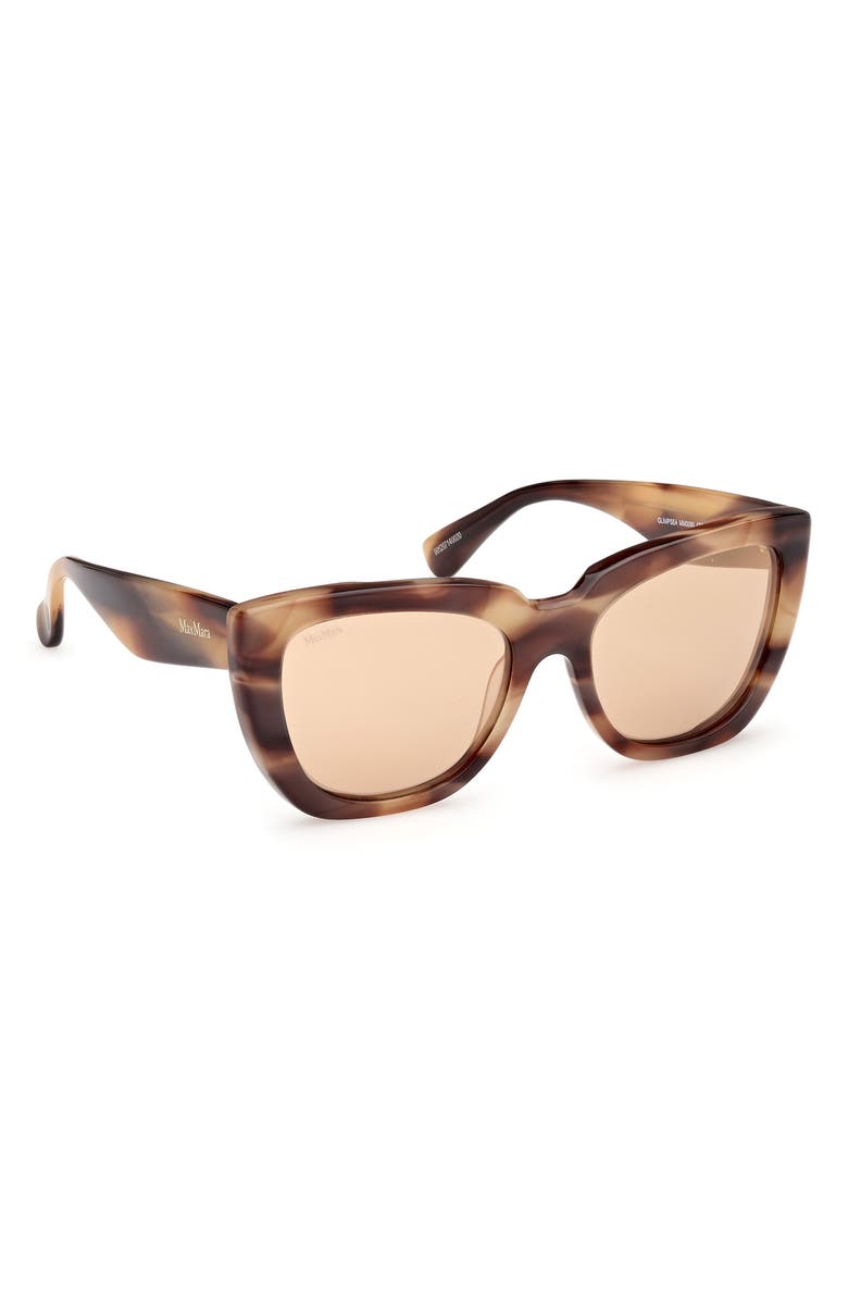 Max Mara Glimpse4 54mm Polarized Cat Eye Sunglasses, Alternate, color, Brown / Brown Mirror