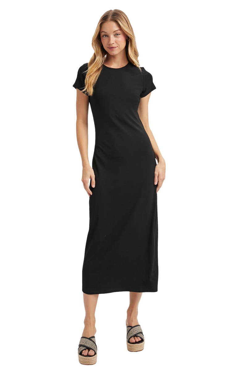 WISHLIST Basic Maxi T-Shirt Dress, Alternate, color, Black