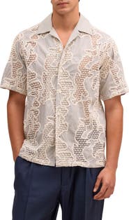 NN07 Julio Embroidered Inset Organic Cotton Button-Up Shirt