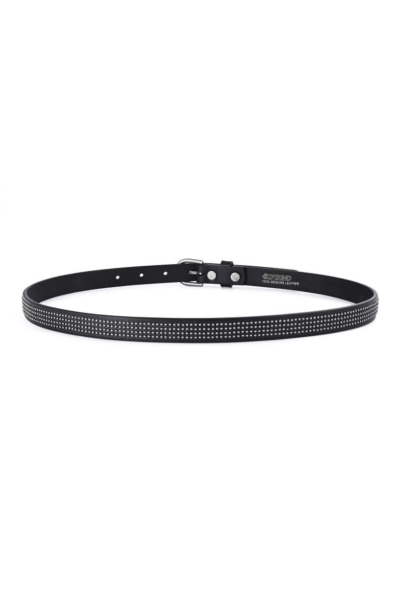 Stud Genuine Leather Slim Studded Everyday Belt, Alternate, color, Black